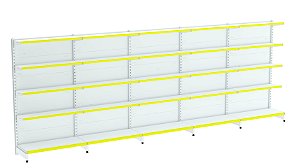 1.96 m Flex 40 Wall Gondola Kit with 1 Starter + 4 Add-ons